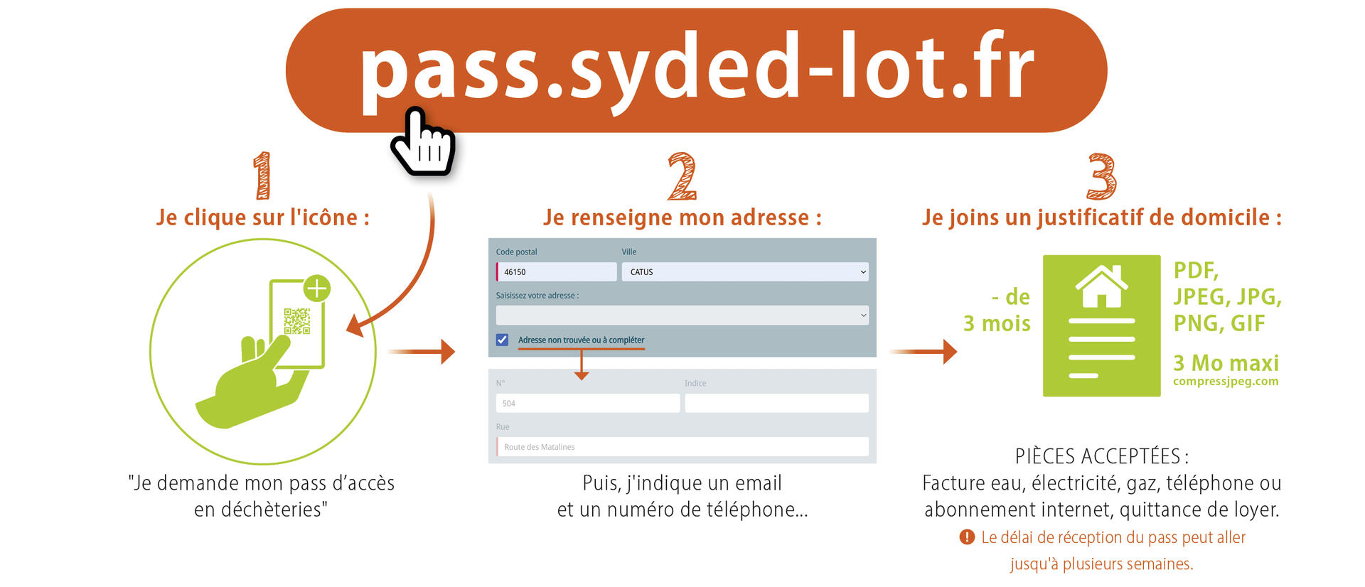 Pass déchets - inscription en 3 étapes